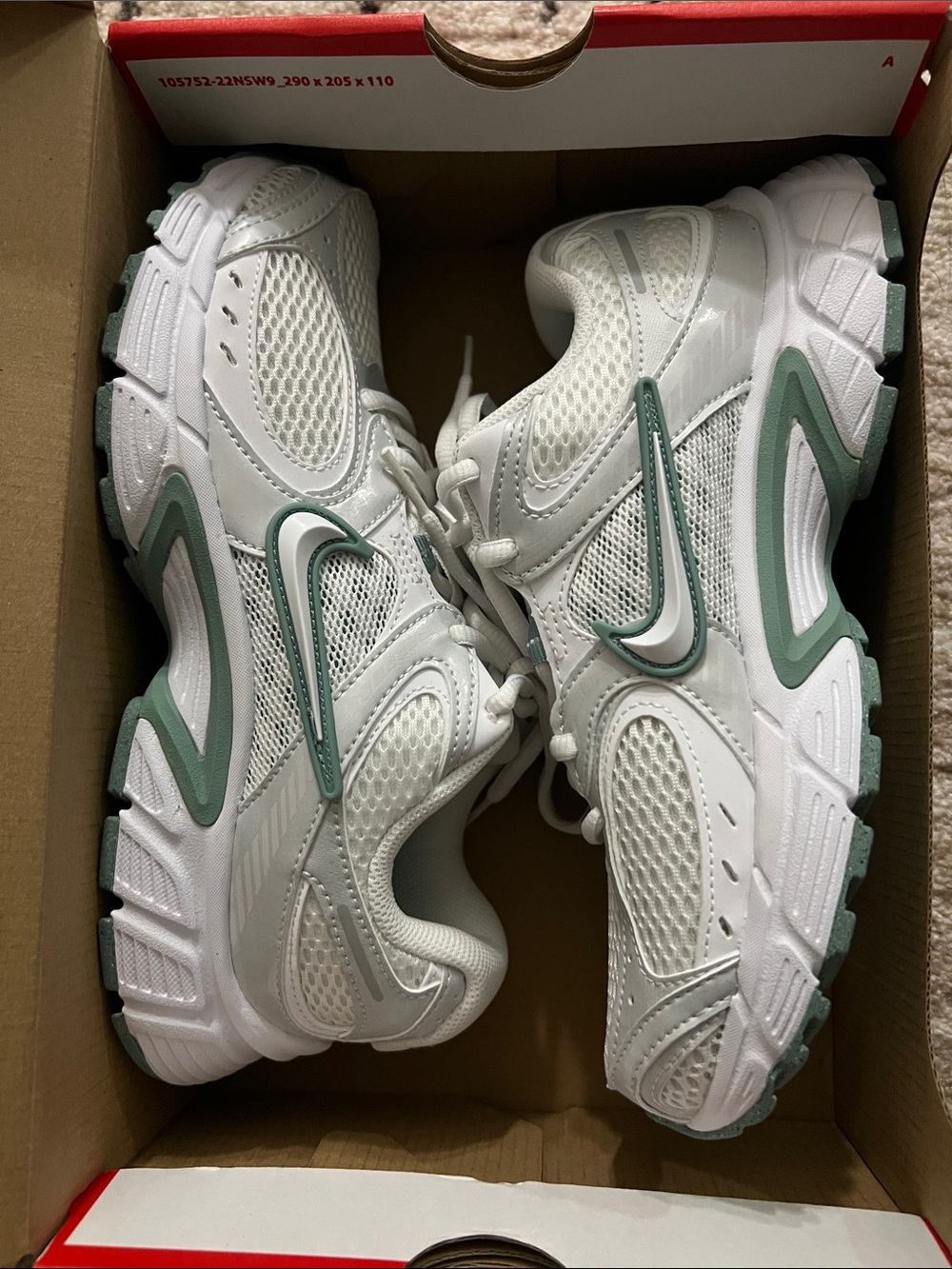 Nike White Sneakers with Mint Green Accents | V5 RND - Picture 2 of 3